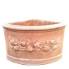 Corner vase terracotta with pomegranate handmade