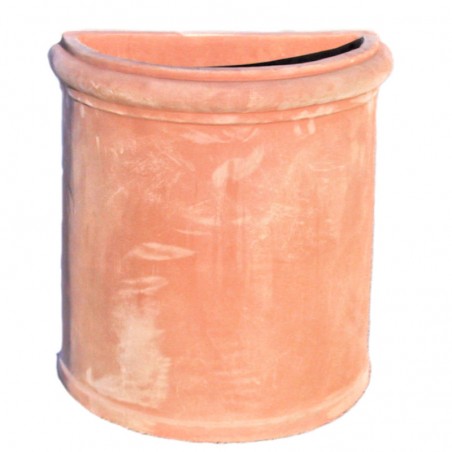 Smooth terracotta wall vase hand made model Assisi