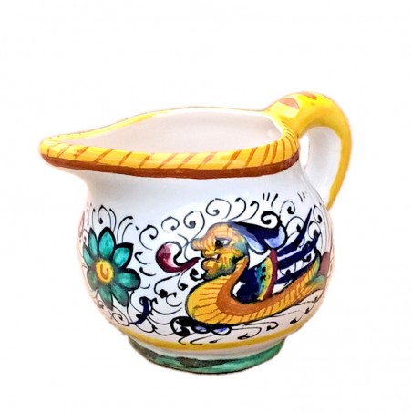 Lattiera ceramica maiolica Deruta dipinta a mano decoro Raffaellesco