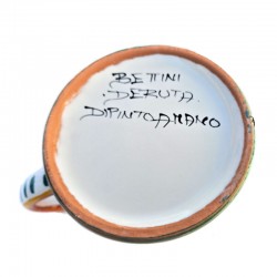 Tazza ceramica maiolica Deruta dipinto a mano decoro Raffaellesco