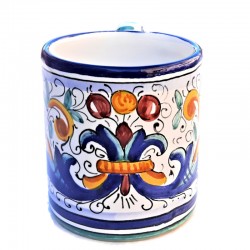 Tazza ceramica maiolica Deruta dipinto a mano decoro Ricco Deruta Blu