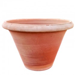 Classic smooth terracotta vase hand made