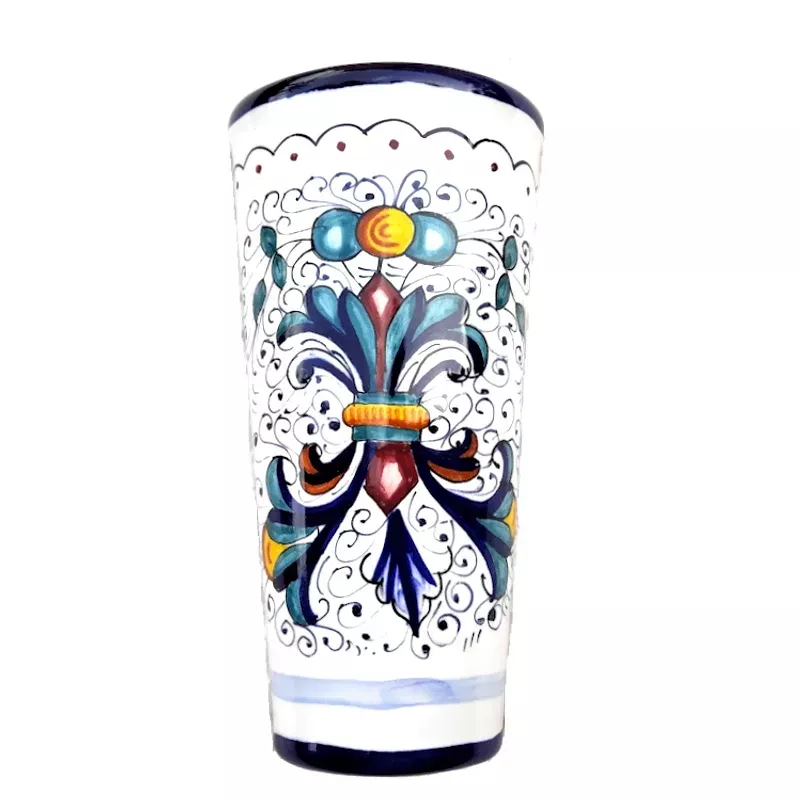 Umidificatore termosifone ceramica maiolica Deruta dipinto a mano decoro ricco Deruta blu