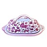 Deruta majolica butter dish hand painted with Red Arabesque decoration
