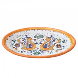 Piatto ovale da portata ceramica maiolica Deruta raffaellesco