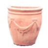 Amphora wall vase terracotta with festoon handmade
