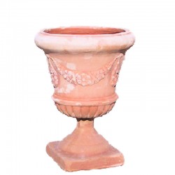 Terracotta footed vase with...
