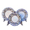 Servizio piatti tavola ceramica maiolica Deruta dipinto a mano decoro ricco Deruta blu sagomato