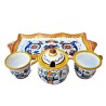 Coffee Service With 2 Cups, Sugar Bowl and Tray Rich Deruta Yellow
