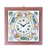 Clock majolica Ceramic Deruta raphaelesque wooden