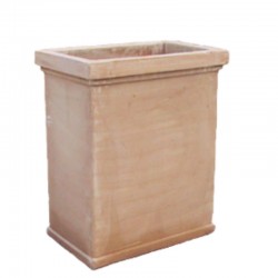 Smooth tall rectangular box terracotta handmade