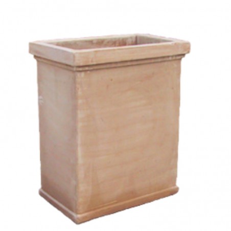Smooth rectangular high box in terracotta hand made