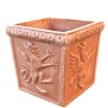 Square terracotta vase with griffin Cm. 45