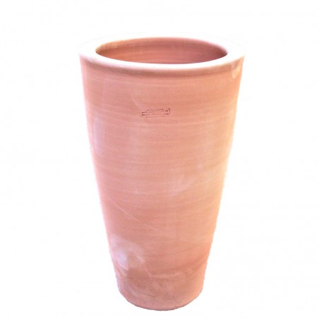Tall smooth cone vase terracotta hand made