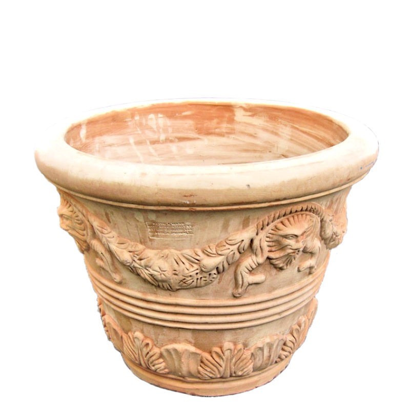 Vase decorated Bologna terracotta hand made