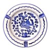 Posacenere rotondo ceramica maiolica Deruta arabesco blu
