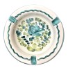 Round ashtray majolica ceramic Deruta green arabesque