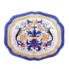 Oval legume tray majolica ceramic Deruta rich Deruta blue