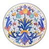Sottopentola ceramica maiolica Deruta dipinto a mano rotondo decoro Ricco Deruta Blu