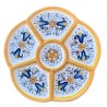 Appetizer Tray Deruta majolica ceramic 6 compartments rich Deruta yellow decoration round
