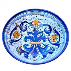 Bolo Insalatiera ceramica maiolica Deruta dipinto a mano decoro ricco Deruta blu