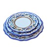 Servizio piatti tavola smerlati ceramica maiolica Deruta ricco Deruta blu