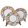 Servizio piatti tavola ceramica maiolica Deruta dipinto a mano decoro Raffaellesco
