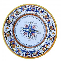 Piatto tavola ceramica maiolica Deruta ricco Deruta giallo centrino