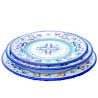 Plates table set 3 PCS ceramic majolica Deruta rich Deruta blue floral doily