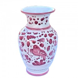 Flower vase Deruta majolica hand painted with Red Arabesque decoration