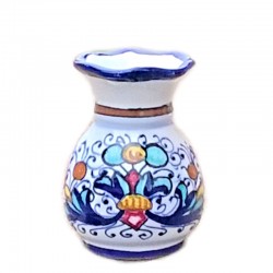 Flower vase Deruta majolica hand painted with Rich Deruta Blue decoration