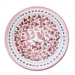 Deruta majolica salad bowl hand painted with red Arabesque decoration
