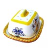 Deruta majolica small butter dish hand painted with Raphaelesque decoration