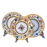 Table Set 3 PCS ceramic majolica deruta with Raphaelesque decoratin floral doily