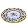 Dessert, Flat and Soup Plate ceramic majolica Deruta Raphaelesque floral doily decoration
