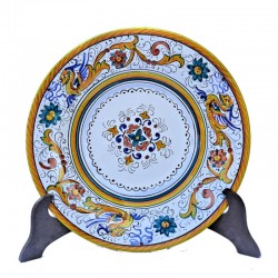 Piatto tavola ceramica maiolica Deruta raffaellesco centrino