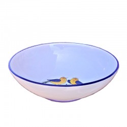 Salad bowl majolica ceramic Deruta little bird