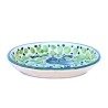 Oval soap dish majolica ceramic Deruta green arabesque
