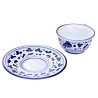 Tea cup with saucer majolica ceramic Deruta blue arabesque