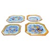 Servizio piatti tavola ceramica maiolica Deruta dipinto a mano decoro Raffaellesco ottagonali