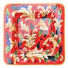 Square wall plate majolica ceramic Deruta artistic red