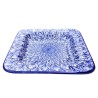 Square wall plate majolica ceramic Deruta blue Lucia
