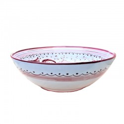 Salad bowl majolica ceramic Deruta rich Deruta red single color