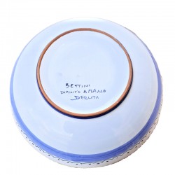 Salad bowl majolica ceramic Deruta rich Deruta blue single color