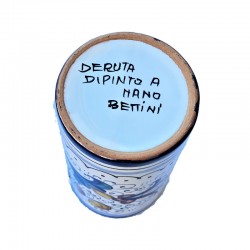 Pen holders majolica ceramic Deruta rich Deruta blue