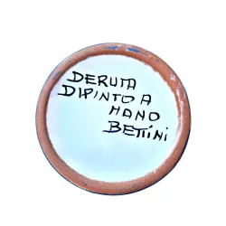 Portaspazzolini bicchiere ceramica maiolica Deruta dipinto a mano decoro Ricco Deruta Rosso monocolore