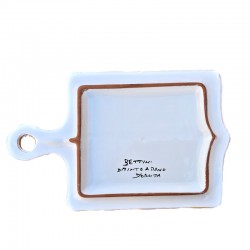 Tagliere ceramica maiolica Deruta dipinto a mano rettangolare decoro Ricco Deruta Giallo