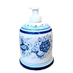 Liquid soap holder majolica ceramic Deruta rich Deruta turquoise single color