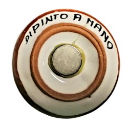 Calamita magnete ceramica Maiolica Deruta dipinta a mano rotonda