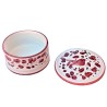 Portagioie Cm.10 ceramica maiolica Deruta arabesco rosso